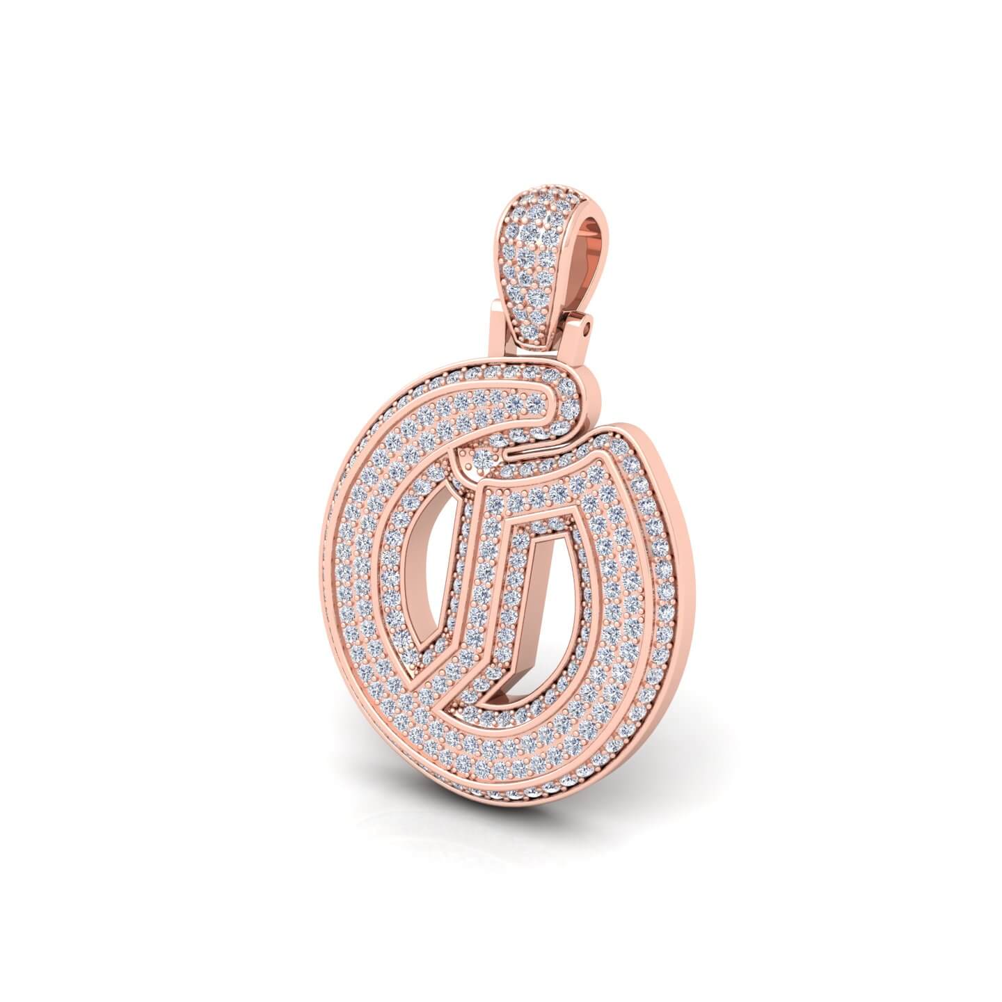 Rose Gold Initial Pendant with Necklace