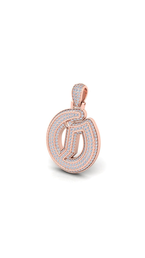 Rose Gold Initial Pendant with Necklace