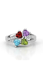 Family ring 10k white gold