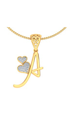 Letter "A" Diamond Alphabet Pendant Necklace