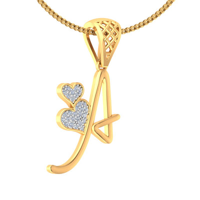 Letter "A" Diamond Alphabet Pendant Necklace