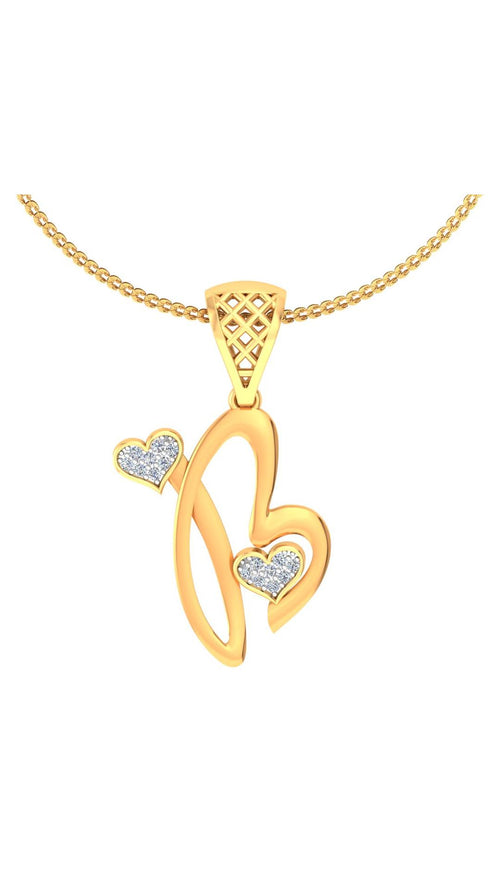 Letter "B" Diamond Alphabet Pendant Necklace