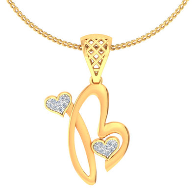 Letter "B" Diamond Alphabet Pendant Necklace