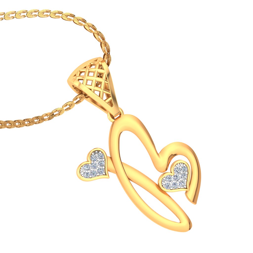 Letter "B" Diamond Alphabet Pendant Necklace
