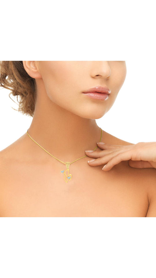 Letter "B" Diamond Alphabet Pendant Necklace