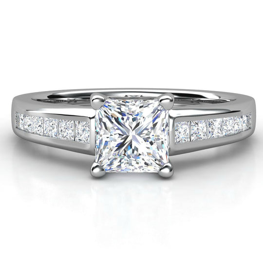 1.40CTW Princess Cut Diamond Ring 14KT White Gold