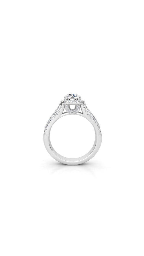 Round Halo Triple Split Shank