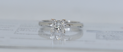 princess cut 14kt gold ring